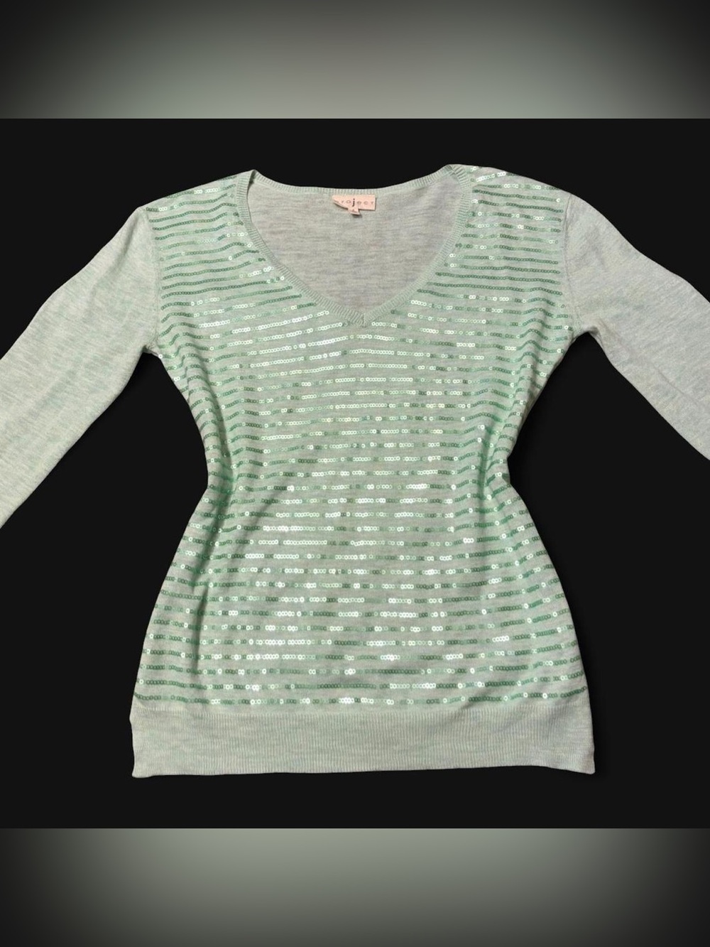 Y2K Green Sequin Sweater Top by Project!